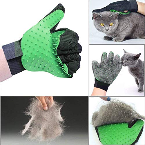 Pet Grooming Glove Kit, Gentle Deshedding Brush Gloves for Dogs &...