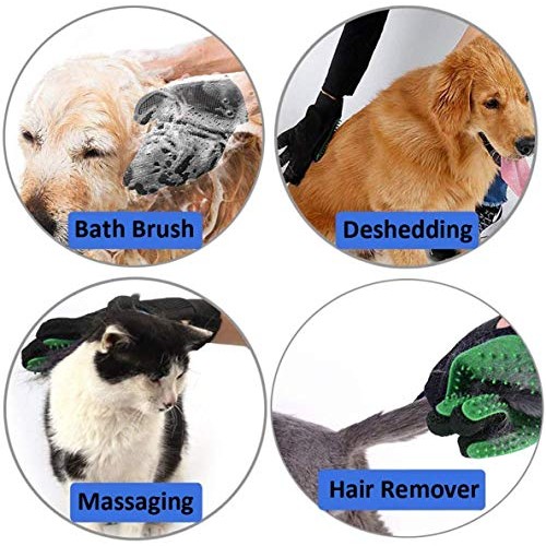 Pet Grooming Glove Kit, Gentle Deshedding Brush Gloves for Dogs &...