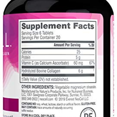 Neocell Super Collagen Type 1 and 3 plus Vitamin C Tablets, 120 C...