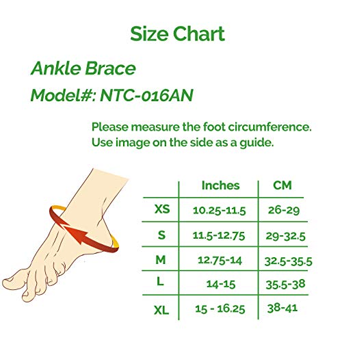 NeoTech Care Ankle Support Brace, Bamboo Fiber, 1 Unit, Gray, Siz...