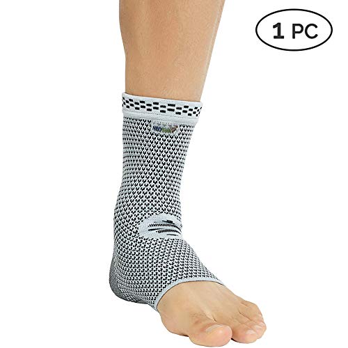 NeoTech Care Ankle Support Brace, Bamboo Fiber, 1 Unit, Gray, Siz...
