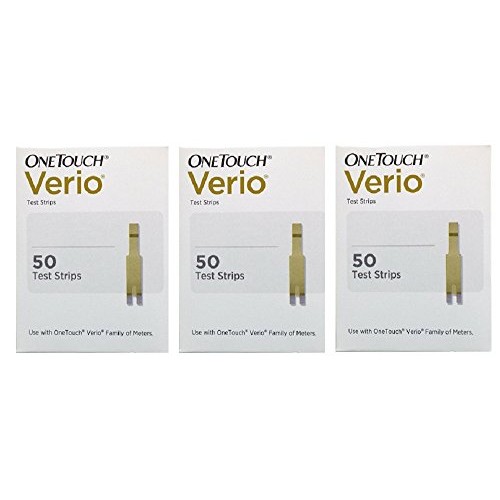 100 + 50 OneTouch Verio Glucose Test Strips- 3 boxes of 50 EXP 2...