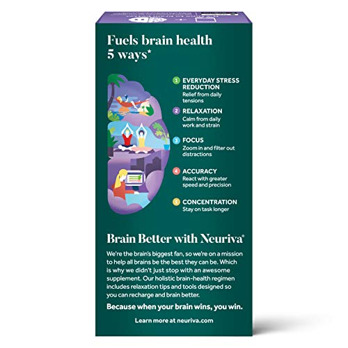 Nootropic Brain Support Supplement - NEURIVA De-Stress Capsules ...