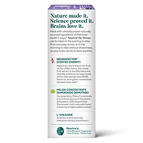 Nootropic Brain Support Supplement - NEURIVA De-Stress Capsules ...