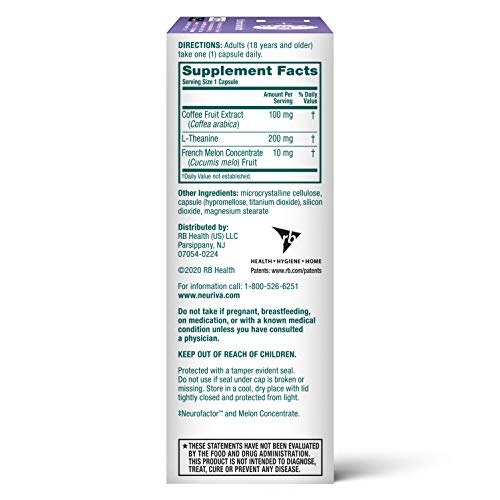 Nootropic Brain Support Supplement - NEURIVA De-Stress Capsules ...