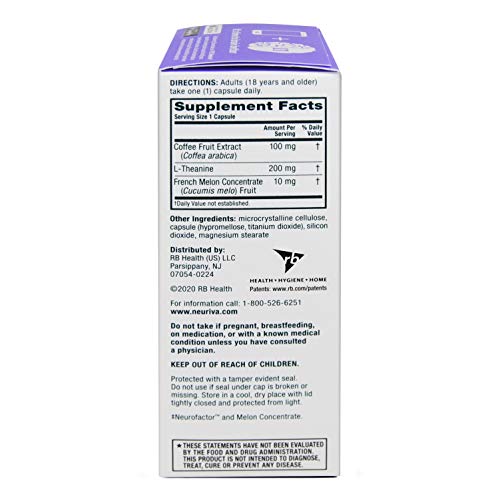 Nootropic Brain Support Supplement - NEURIVA De-Stress Capsules ...