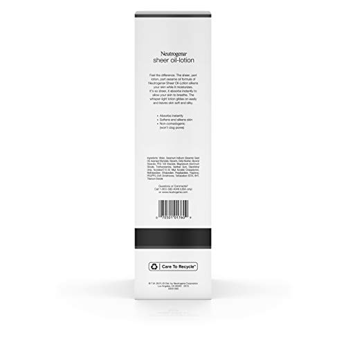 Neutrogena Moisturizing Sheer Body Oil-Lotion, Lightweight & Fast...