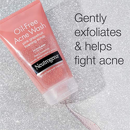 Neutrogena Oil Free Pink Grapefruit Acne Face Wash with Vitamin C...