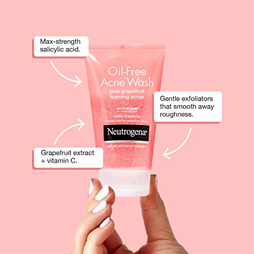 Neutrogena Oil Free Pink Grapefruit Acne Face Wash with Vitamin C...