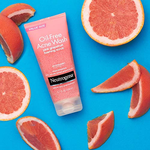 Neutrogena Oil Free Pink Grapefruit Acne Face Wash with Vitamin C...