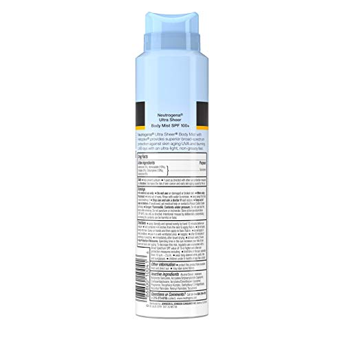 Neutrogena, SPF 100+ Ultra Sheer Body Mist Fullreach Sunscreen Sp...