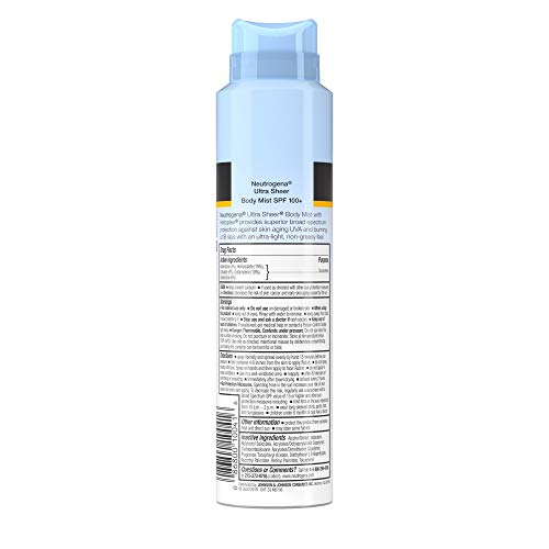 Neutrogena Ultra Sheer Spf#100 +Body Mist Full Reach Spray 5 Ounc...