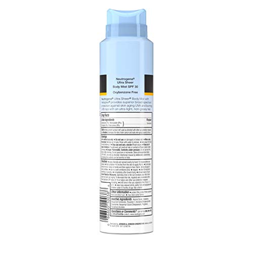 Neutrogena Ultra Sheer Spf#30 Body Mist Full Reach Spray 5 Oz 3 ...