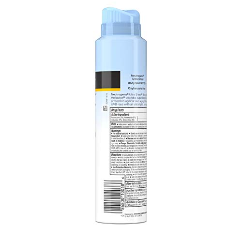 Neutrogena Ultra Sheer Spf#30 Body Mist Full Reach Spray 5 Oz 3 ...