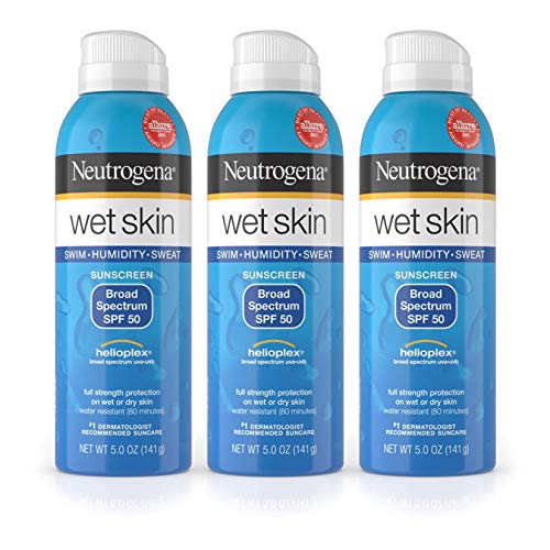Neutrogena Wet Skin Sunscreen Spray Broad Spectrum SPF 50, Sweat ...