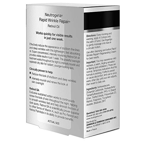 Rapid Wrinkle Repair Face Oil Retinol Serum, 1.0 fl. oz 2 Pack