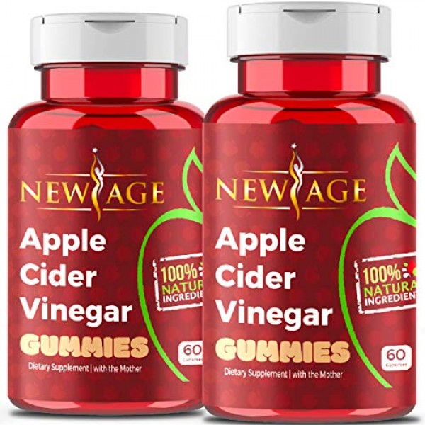 Apple Cider Vinegar Gummies by New Age - 2-Pack - 120 Count - Imm...