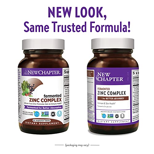 Zinc Supplement, New Chapter Fermented Zinc Complex, ONE DAILY fo...