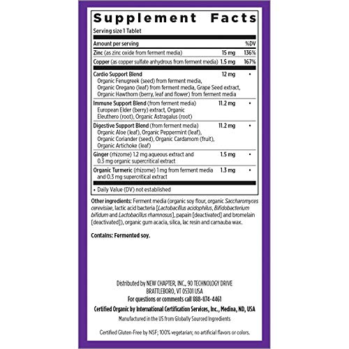 Zinc Supplement, New Chapter Fermented Zinc Complex, ONE DAILY fo...