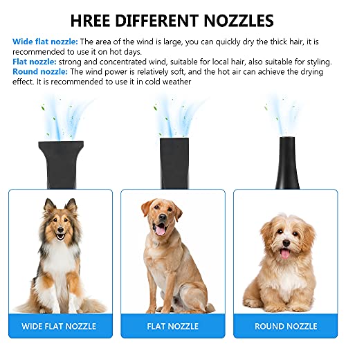 NEWTRY Dog Dryer Hair Force Dryer Stepless Adjustable Speed Tempe...