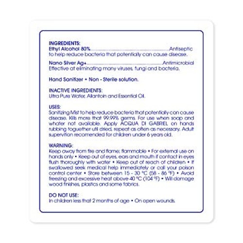 NEXDERMA Acqua Di Gabriel Antibacterial Hand Sanitizing Mist with...