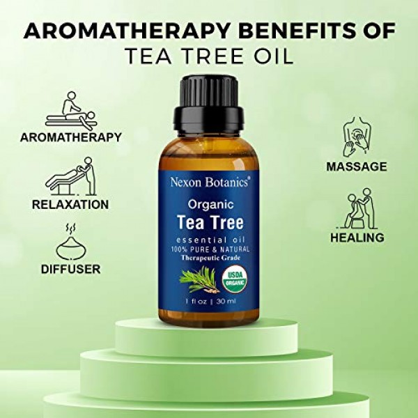 Organic Tea Tree Oil 30 ml - Certified USDA, Pure, Natural Undilu...