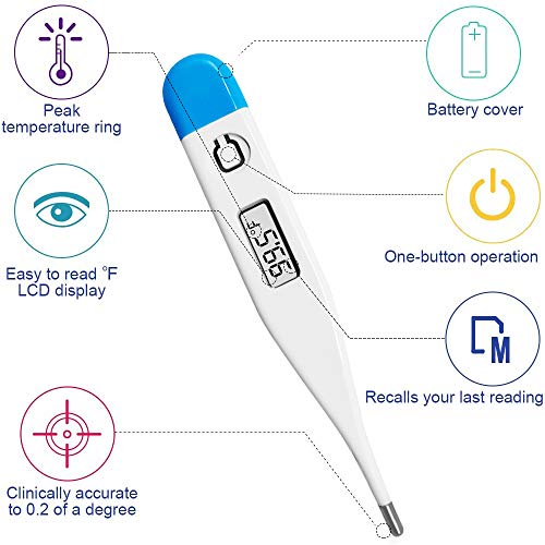 Basal Body Thermometer - Waterproof, Highly Accurate 1/100th Degr...