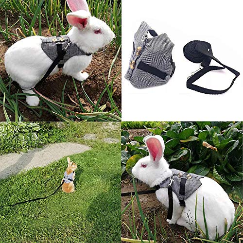 Rabbit Harness Small Pet Leash with Button Adjustable Formal Suit...