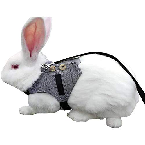 Rabbit Harness Small Pet Leash with Button Adjustable Formal Suit...