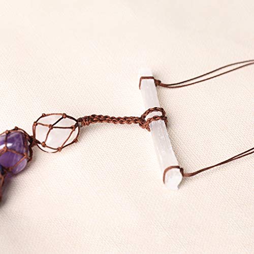 7 Chakra Stones Healing Crystals Hanging Ornament Chakra Tassel C...