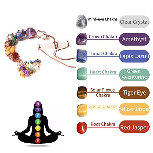 7 Chakra Stones Healing Crystals Hanging Ornament Chakra Tassel C...