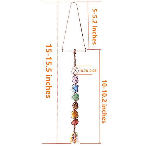 7 Chakra Stones Healing Crystals Hanging Ornament Chakra Tassel C...