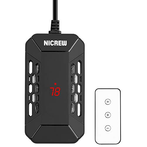 NICREW Mini Submersible Aquarium Heater, Digital Temperature Disp...