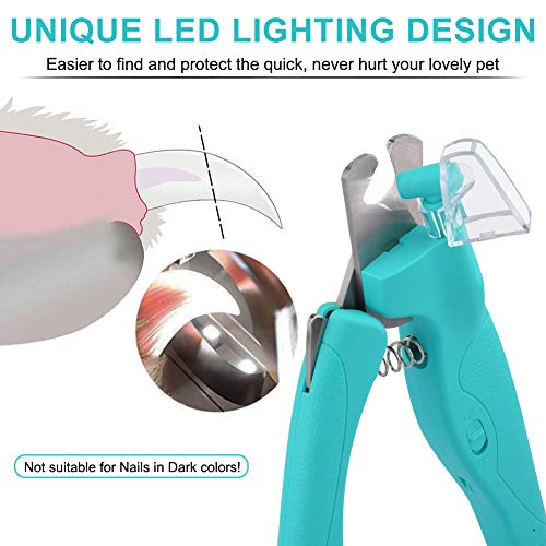 Dog Nail Clippers for Dogs Cats, Pet Nail Trimmer with LED Light ...