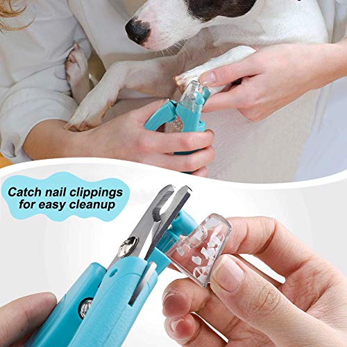 Dog Nail Clippers for Dogs Cats, Pet Nail Trimmer with LED Light ...