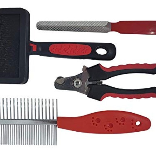 Nitmoi Products Pet Grooming Set Brush Comb Nail File Nail Trimme...
