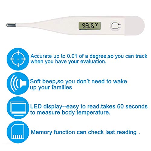 Basal Body Thermometer - Waterproof, Highly Accurate 1/100th Degr...