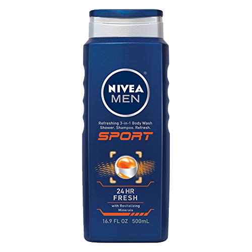 NIVEA for Men Sport 3-in-1 Body Wash, 16.9 fl. oz. Bottle