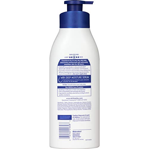 NIVEA Cocoa Butter Body Lotion with Deep Nourishing Serum, 16.9 F...