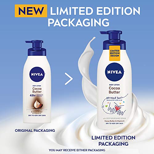 NIVEA Cocoa Butter Body Lotion with Deep Nourishing Serum, 16.9 F...