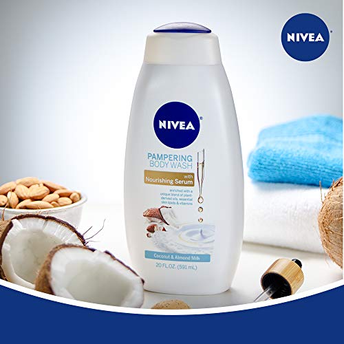 NIVEA Coconut and Almond Milk Body Wash with Nourishing Serum, 20...