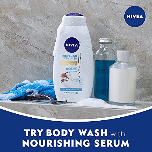 NIVEA Coconut and Almond Milk Body Wash with Nourishing Serum, 20...