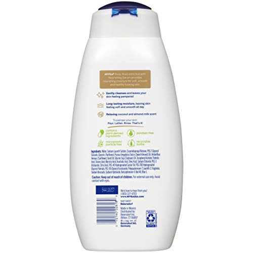 NIVEA Coconut and Almond Milk Body Wash with Nourishing Serum, 20...