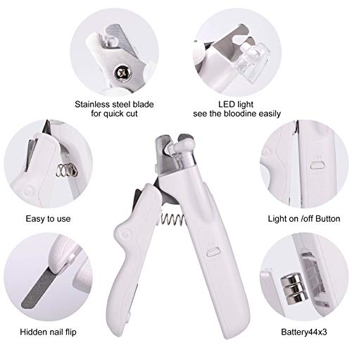 NMNM Dog Cat Nail Clippers and Trimmers with LED Light Safety Gua...