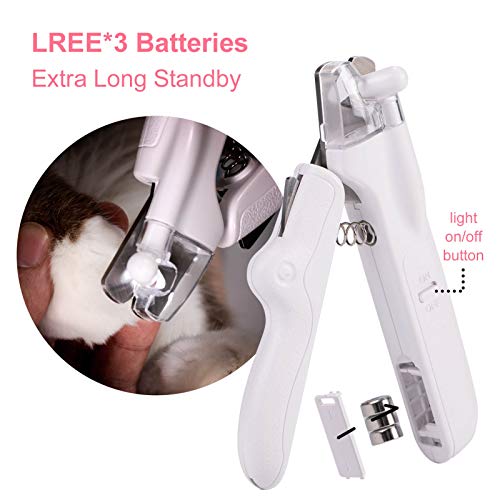 NMNM Dog Cat Nail Clippers and Trimmers with LED Light Safety Gua...
