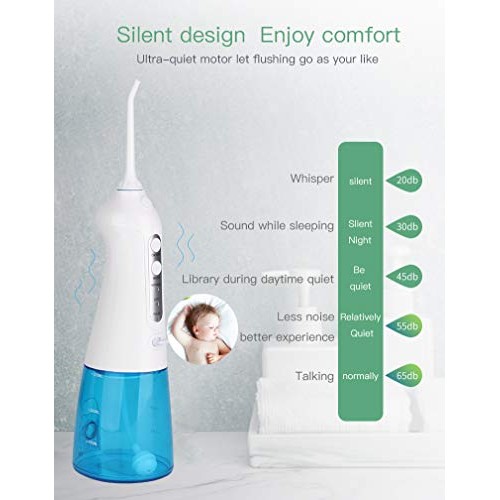 Water Flosser Cordless Water Pick Teeth Cleaner, Portable Dental ...