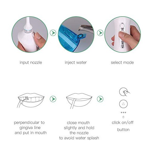 Water Flosser Cordless Water Pick Teeth Cleaner, Portable Dental ...