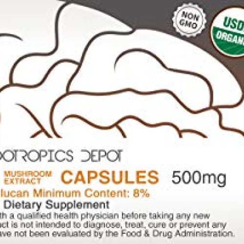 Chaga Mushroom Capsules | 500mg | 180 Count | Inonotus obliquus