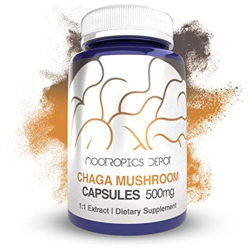Chaga Mushroom Capsules | 500mg | 180 Count | Inonotus obliquus