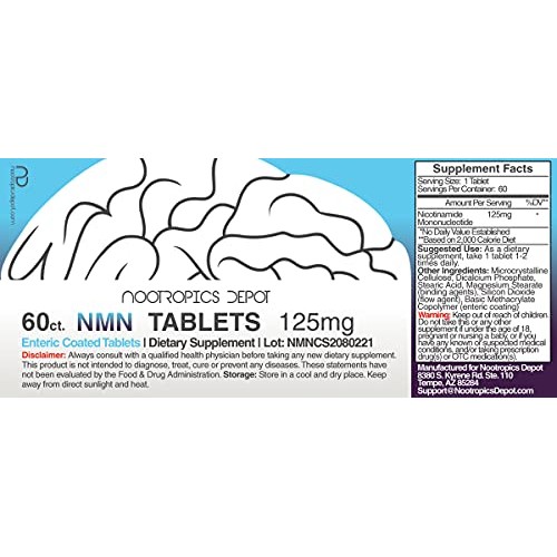 Nicotinamide Mononucleotide Enteric Coated Tablets | 30 Count | 1...